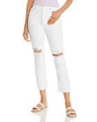 Agolde Riley High Rise Cropped Straight Leg Jeans In Slant