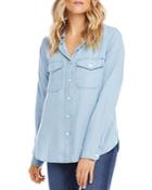 Karen Kane Chambray Button Up Shirt
