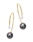 Madhuri Parson 18k Yellow Gold Pearl Essentials Akoya Pearl & Diamond Threader Earrings