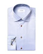 Eton Cotton Solid Convertible Cuff Contemporary Fit Dress Shirt