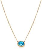Blue Topaz Bezel Pendant Necklace In 14k Yellow Gold, 18 - 100% Exclusive