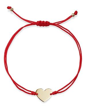 Moon & Meadow 14k Yellow Gold Polished Heart Cord Bolo Bracelet - 100% Exclusive