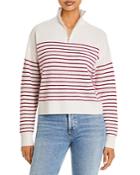 Aqua Stripe Quarter Zip Cashmere Sweater - 100% Exclusive