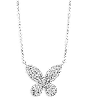 Bloomingdale's Diamond Butterfly Pendant Necklace In 14k White Gold, 1.0 Ct. T.w. - 100% Exclusive
