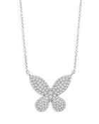Bloomingdale's Diamond Butterfly Pendant Necklace In 14k White Gold, 1.0 Ct. T.w. - 100% Exclusive