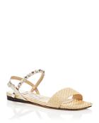 Jimmy Choo Women's Aadra Stud & Imitation Pearl Embellished Espadrille Flat Sandals