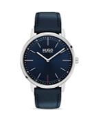 Hugo #exist Blue Leather Watch, 40mm
