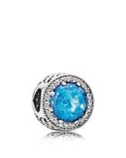 Pandora Charm - Sterling Silver, Cubic Zirconia & Crystal Sky Blue Radiant Hearts, Moments Collection