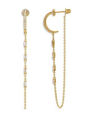 Bloomingdale's Diamond Baguette Crescent Moon Chain Drop Earrings In 14k Yellow Gold, 0.50 Ct. T.w. - 100% Exclusive