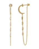 Bloomingdale's Diamond Baguette Crescent Moon Chain Drop Earrings In 14k Yellow Gold, 0.50 Ct. T.w. - 100% Exclusive