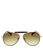 Longchamp Heritage Family Brow Bar Aviator Sunglasses, 65mm