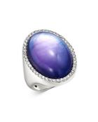 Roberto Coin 18k White Gold Fantasia Amethyst Cocktail Ring With Diamonds