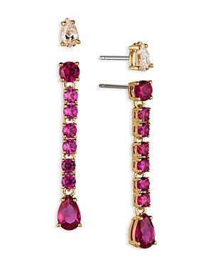 Nadri Love All Cubic Zirconia Stud & Synthetic Corundum Drop Earrings In 18k Gold Plated, Set Of 2