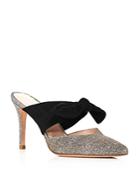 Loeffler Randall Women's Flora Pointed Toe Suede Bow High-heel Mules