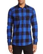 The Kooples Graphical Brushed Checks Slim Fit Button-down Shirt - 100% Exclusive