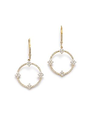 Kc Designs 14k Yellow Gold Open Circle Diamond Drop Earrings