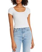 Enza Costa Ribbed Cropped Top