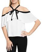 Vince Camuto Off-the-shoulder Halter Ruffle Top