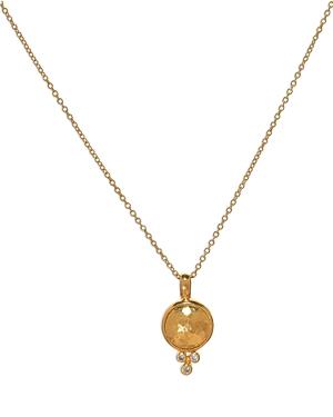Gurhan 24k/22k Yellow Gold Amulet Diamond Pendant Necklace, 16-18