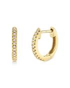 Moon & Meadow 14k Yellow Gold Diamond Huggie Hoop Earrings - 100% Exclusive