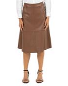 Peserico Leather Midi Skirt