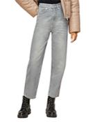 Whistles Authentic High-rise Barrel-leg Jeans In Grey