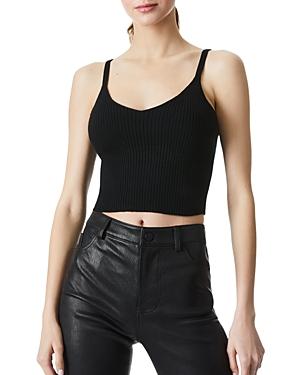 Alice And Olivia Kenna Cropped Ribbed Wool Blend Tank