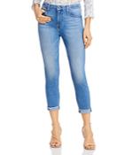Jen7 By 7 For All Mankind Cropped Frayed Skinny Jeans In Laquinta
