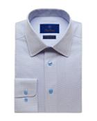 David Donahue Cotton Non Iron Micro Dash Trim Fit Dress Shirt