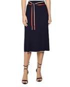 Reiss Mia Belted Ribbed Knit Midi Skirt
