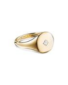 David Yurman Cable Collectibles Princess Cut Mini Pinky Ring In 18k Gold With Diamonds