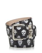 Alexander Mcqueen Men's Skull Loop Printed Leather Belt