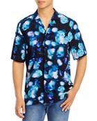 Hugo Ero3-w Abstract Floral Print Straight Fit Button Down Camp Shirt