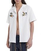 The Kooples Aloha Embroidered Camp Shirt