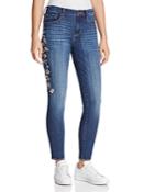 Aqua Beaded Embroidery Skinny Jeans In Dark Wash - 100% Exclusive