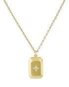 Milanesi And Co 14k Yellow Gold Diamond Dog Tag Pendant Necklace, 18