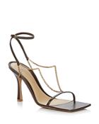 Bottega Veneta Women's Square Toe Chain Strap High Heel Sandals