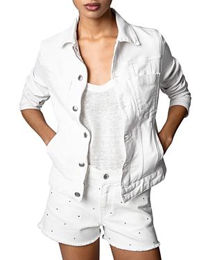 Zadig & Voltaire Kiomy Skull Embroidered Denim Jacket