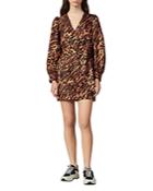 Sandro Lunas Abstract Leopard-print Silk Mini Dress