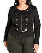 City Chic Plus Military Zip-front Jacket
