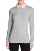 Chelsea & Theodore Embellished Collar Sweater - Compare At $98