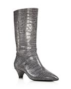 Marni Croc Embossed Tall Pointed Toe Boots