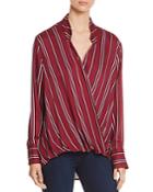 Velvet Heart Striped Faux-wrap Shirt