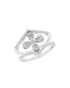 Bloomingdale's Diamond Flower Ring In 14k White Gold - 100% Exclusive