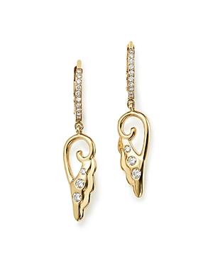 Temple St. Clair 18k Yellow Gold Diamond Wing Drop Earrings - 100% Exclusive