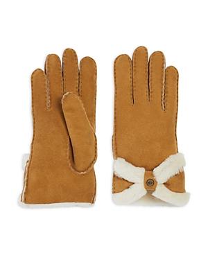 Ugg Sheepskin Shearling Turned Bow Gloves