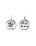 Gucci Sterling Silver Tiger Head And Blind For Love Charm