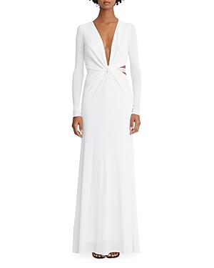 Halston Sofia Jersey Crystal Strap Maxi Dress