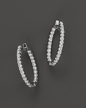 Diamond Inside-out Oval Hoop Earrings In 14k White Gold, 1.0 Ct. T.w. - 100% Exclusive