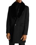 Reiss Llyod Faux Fur Collar Wool & Cashmere Dinner Coat